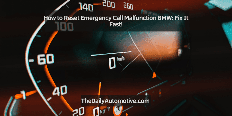 How to Reset Emergency Call Malfunction BMW