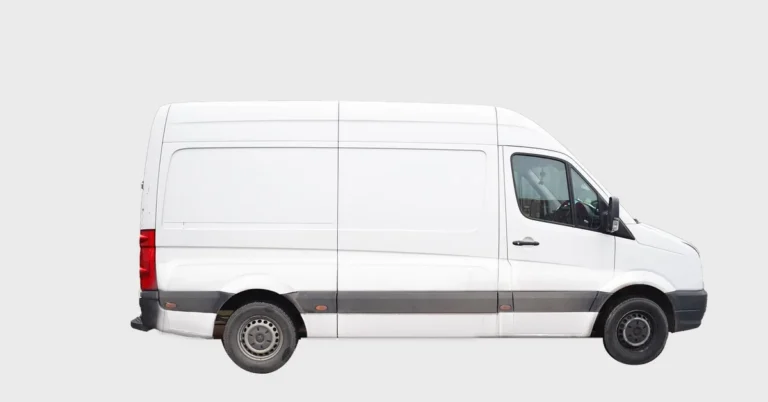 White cargo van seen from the side