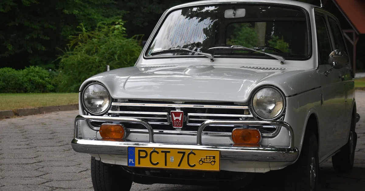 Vintage Honda car front grille with Honda badge emblem