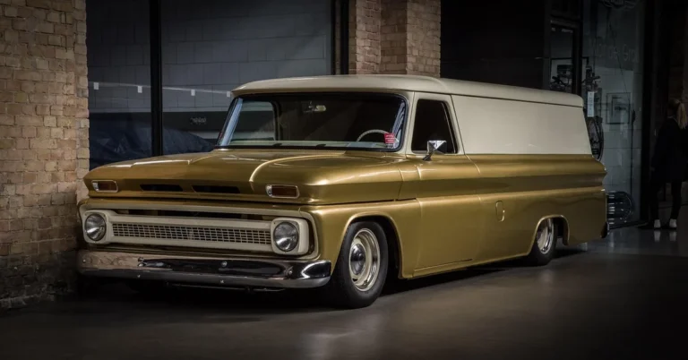 Classic Chevy pickup truck with a horizontal bar chrome grille