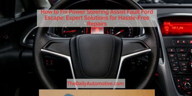 How to Fix Power Steering Assist Fault Ford Escape