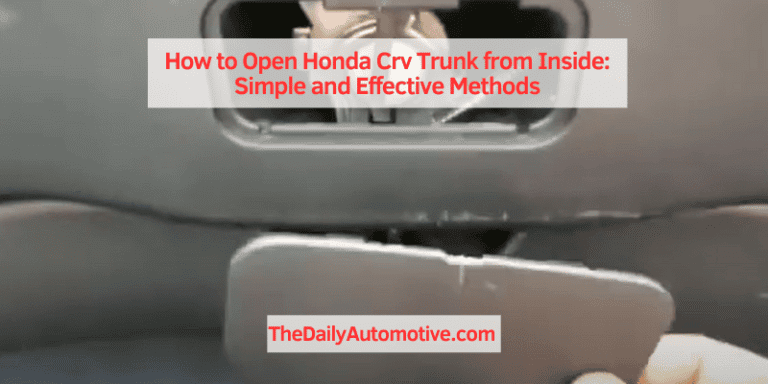 How to Open Honda Crv Trunk from Inside