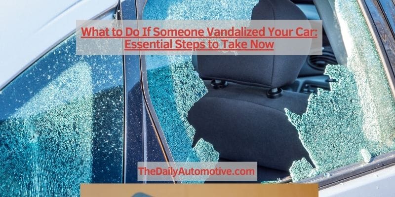 What to Do If Someone Vandalized Your Car