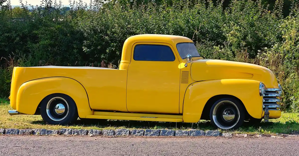 Classic pickup truck used to illustrate 4-wheel drive operation