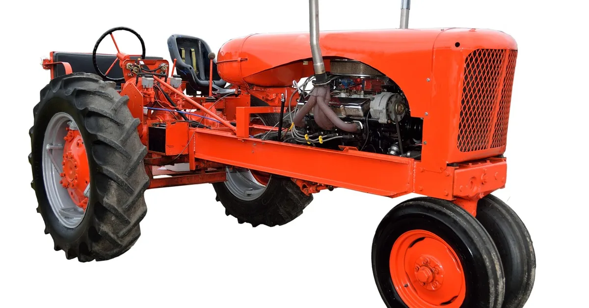 Restored vintage narrow-front tractor similar in class to the Ferguson TO30 and Ford 8N