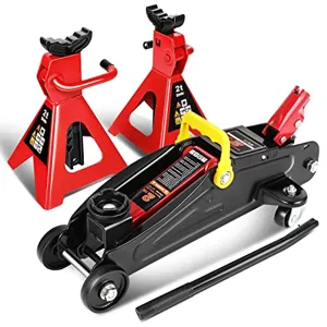 Floor jack and stands for truck bed access