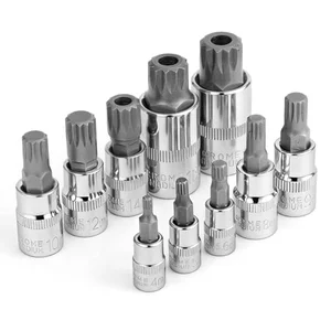 Triple square spline bit socket set for BMW fasteners