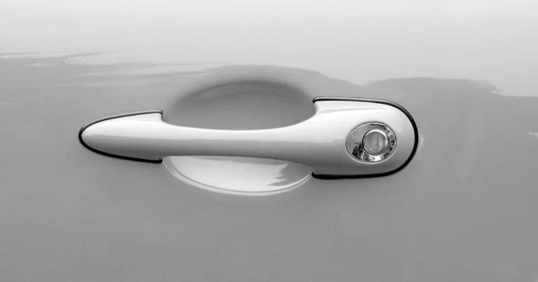 Car door handle closeup detail