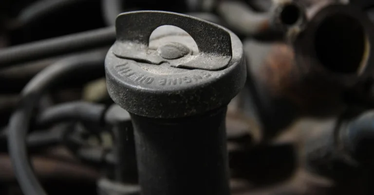 Engine oil filler cap closeup