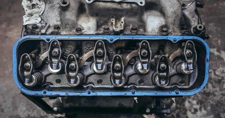 Engine valve cover removed for maintenance