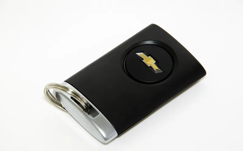 close-up of a car proximity smart key fob used for keyless entry and locking