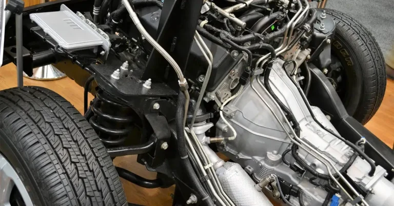 Engine and chassis cutaway used to explain check engine light diagnostics