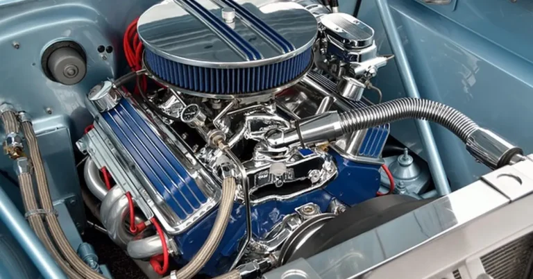 Close-up of a car engine bay, relevant to checking coolant type before adding Dexcool or Ford OAT coolant