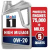 Mobil 1 High Mileage full synthetic 0W-20 motor oil