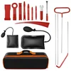 17-piece stainless steel car lockout tool kit with J-hook and air wedge