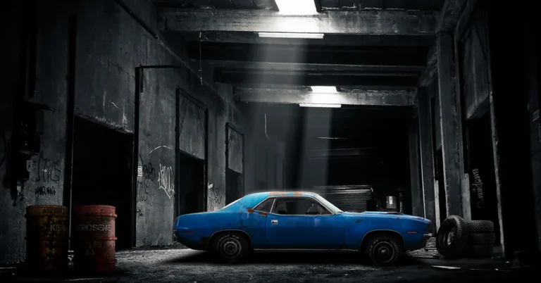 A garage where cheap car parts get installed