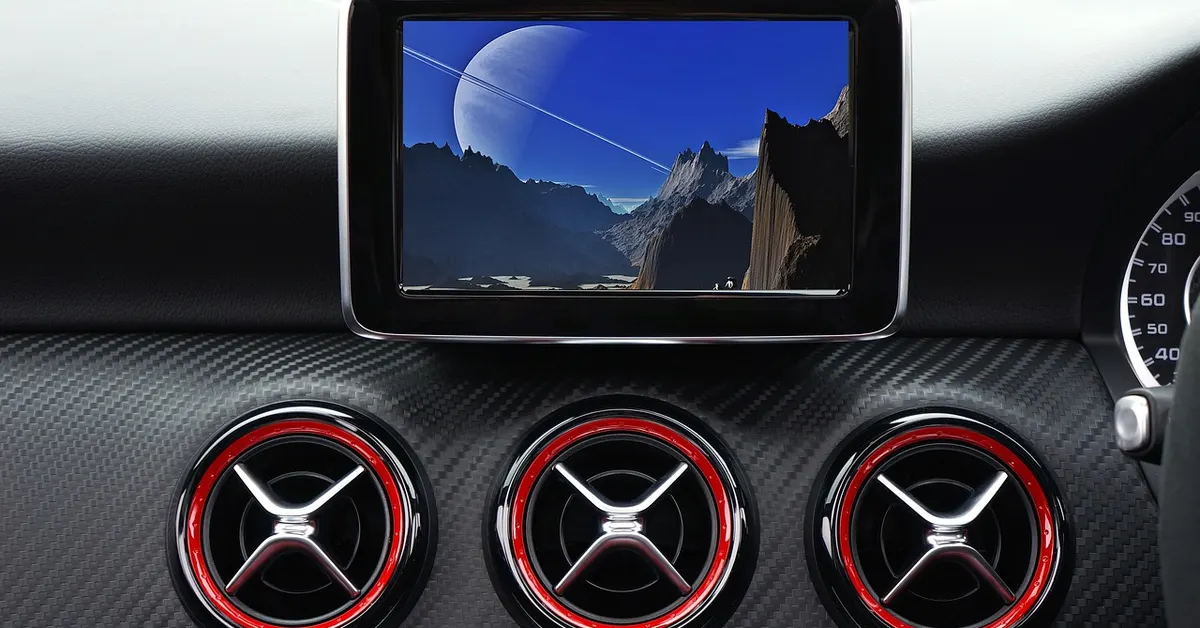 A modern car interior with a digital display, an affordable tech feature