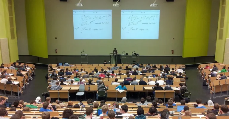 A university lecture hall where automotive technology degrees are taught