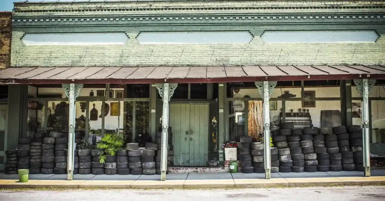 An auto repair shop workshop with service bays
