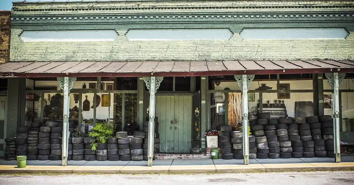An auto repair shop workshop with service bays
