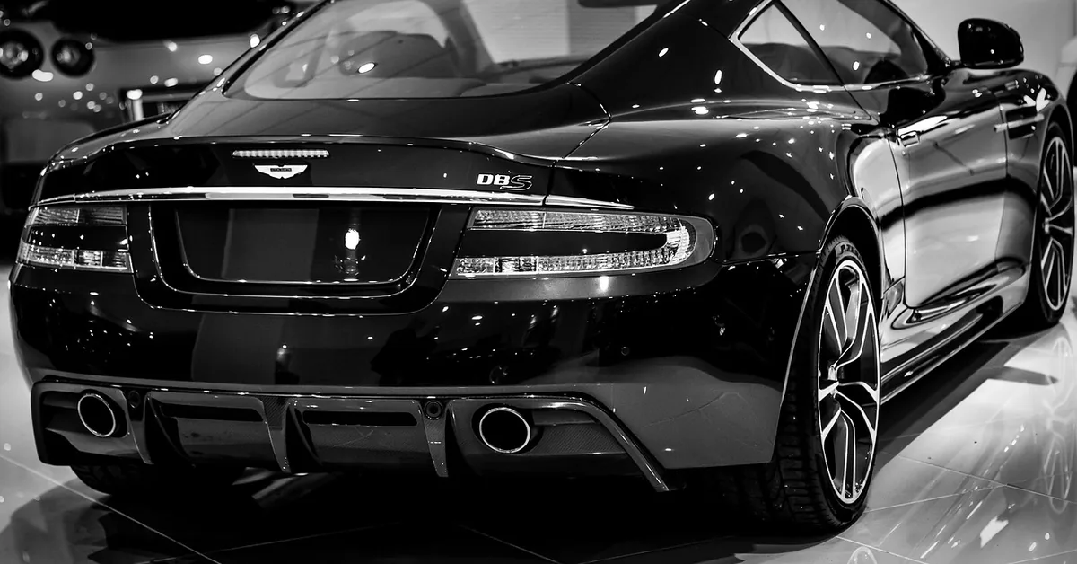 Black Aston Martin DBS sports car