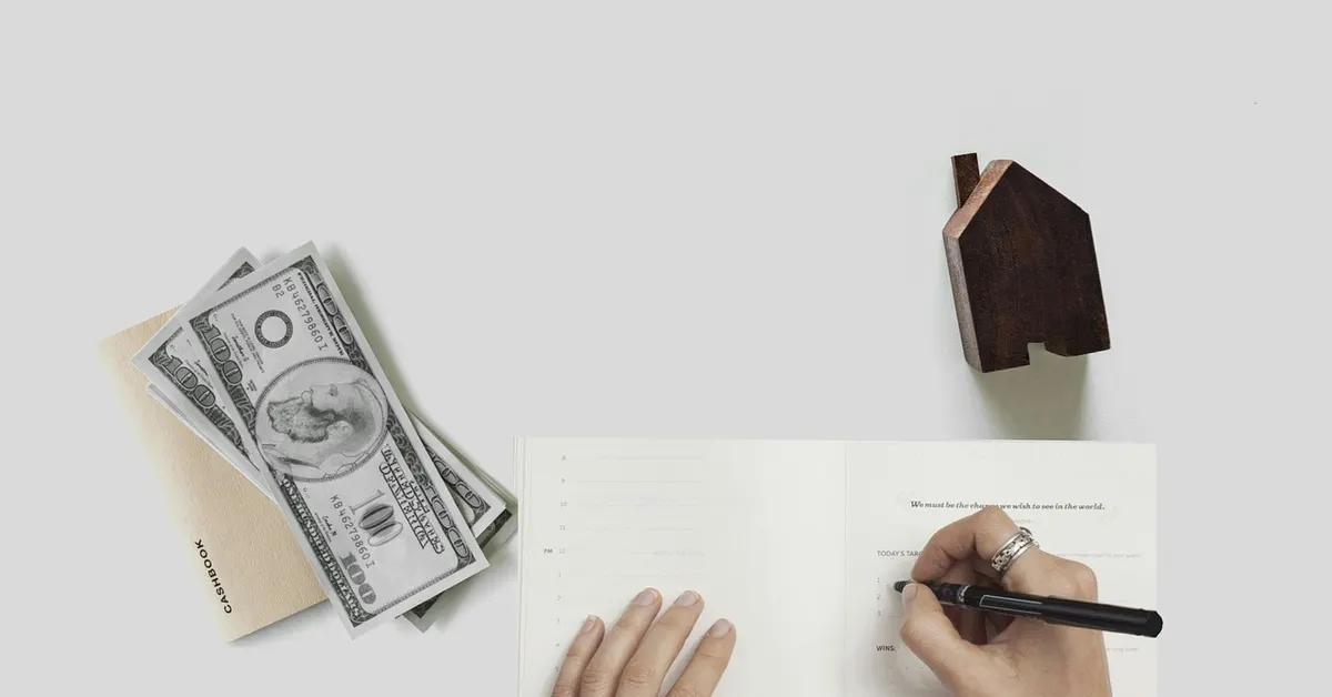 Financial paperwork and budget forms for tax calculations