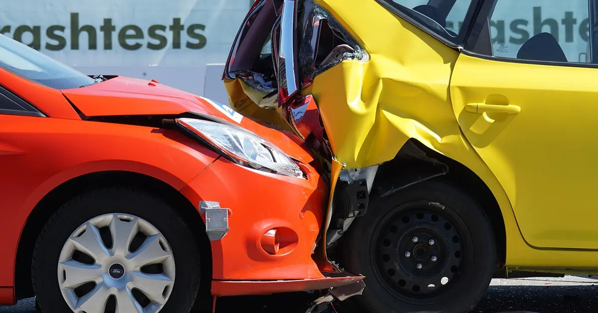 A car safety collision test demonstration