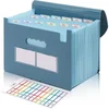 SKYDUE 13 pocket accordion file organizer in haze blue