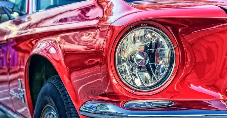 A red Ford Mustang, one of Ford's core models
