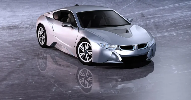 A sleek electric performance car on display