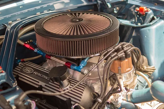 Car engine bay under hood diagnosis