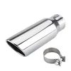 LCGP 3 Inch Inlet Exhaust tip 4" Inch Outlet 12" Long Clamp On Stainless Steel Exhaust Tailpipe Tip 