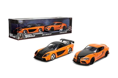 Jada Fast & Furious 1:32 Han's Mazda RX-7 and Toyota GR Supra die-cast twin pack.