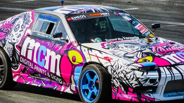 A car drifting through a corner, the driving style at the center of Tokyo Drift's story.