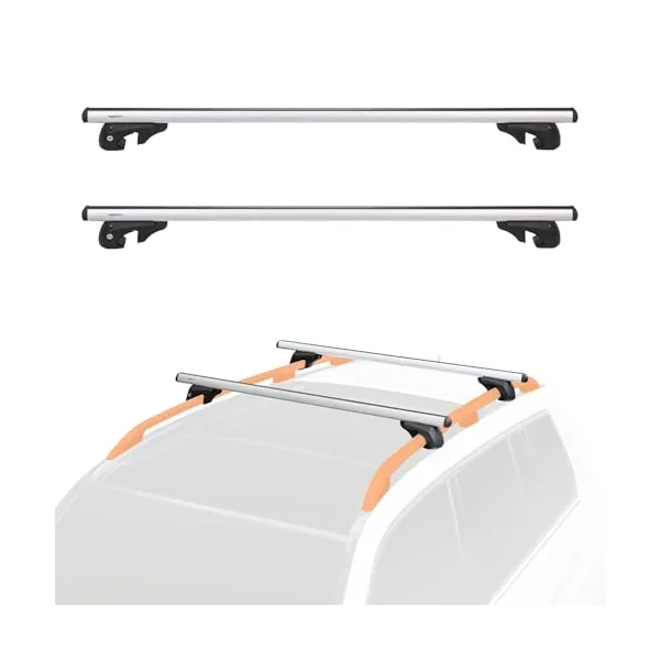 Amazon Basics cross rail roof rack for raised side rails Amazon Basics cross rail roof rack for vehicles with raised side rails