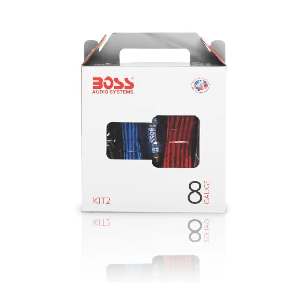 BOSS Audio Systems KIT2 8 gauge complete car amplifier wiring kit with red power cable and fuse holder BOSS Audio Systems KIT2 8 gauge complete car amplifier wiring kit with red power cable and fuse holder