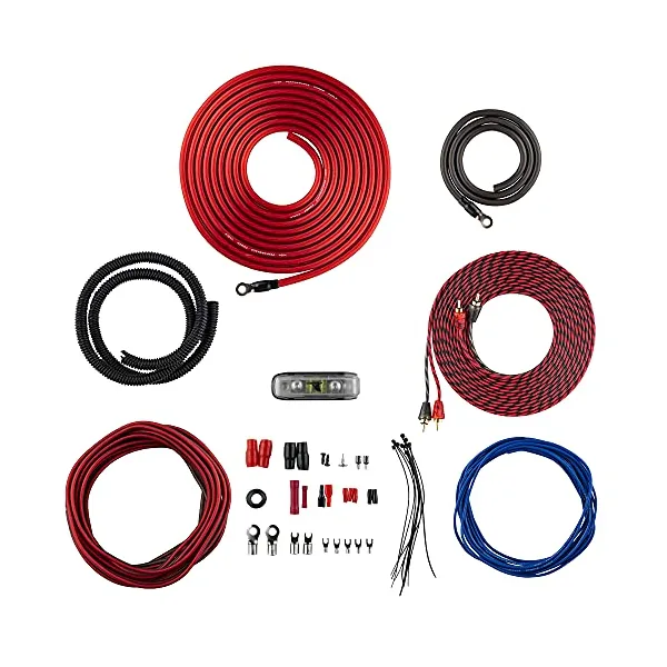 DS18 AK4 complete 4 gauge CCA amplifier installation wiring kit rated for 1200 watts DS18 AK4 complete 4 gauge CCA amplifier installation wiring kit rated for 1200 watts
