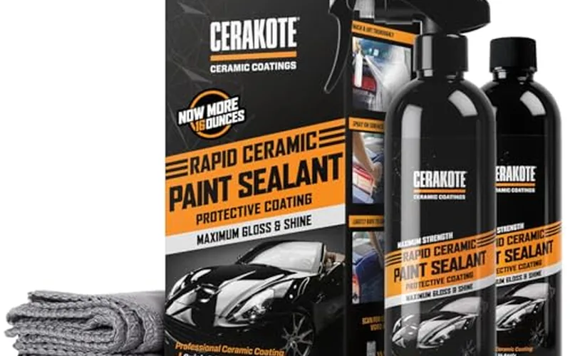 CERAKOTE Rapid Ceramic Paint Sealant Spray bottle, a hydrophobic ceramic-based paint protection product