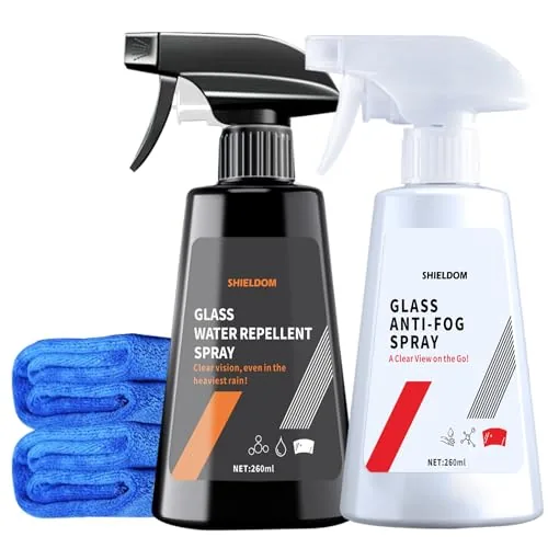 SHIELDOM anti-fog and rain repellent spray two-bottle kit for windshields and mirrors