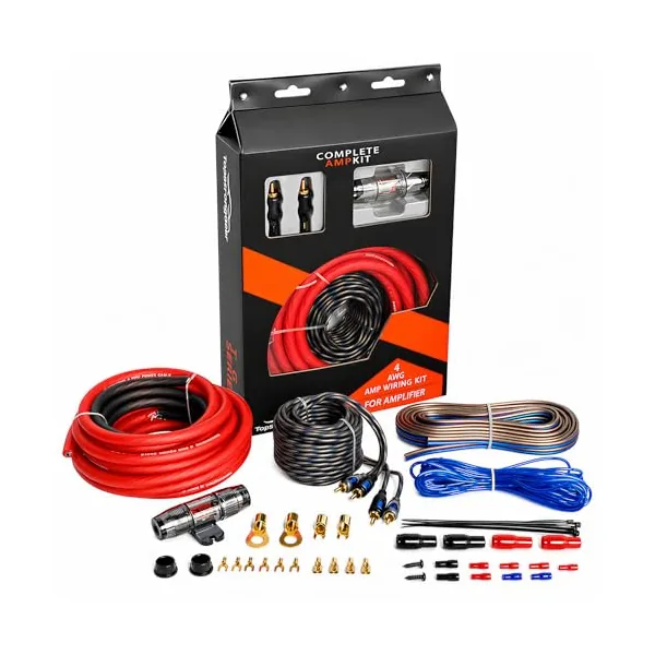 TOPSTRONGGEAR true 4 AWG amplifier wiring kit with power ground and RCA cables TOPSTRONGGEAR true 4 AWG amplifier wiring kit with power ground and RCA cables