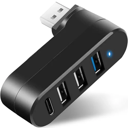 VIENON 4-port rotatable USB 3.0 hub with USB-C port