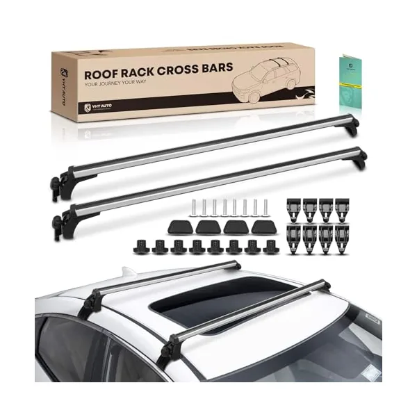 YHTAUTO 165 lbs universal roof rack cross bars YHTAUTO 165 lbs universal roof rack cross bars with mounting clamps