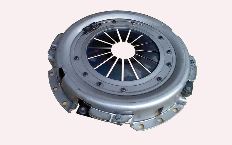 Clutch pressure plate with the diaphragm spring fingers visible in the centre
