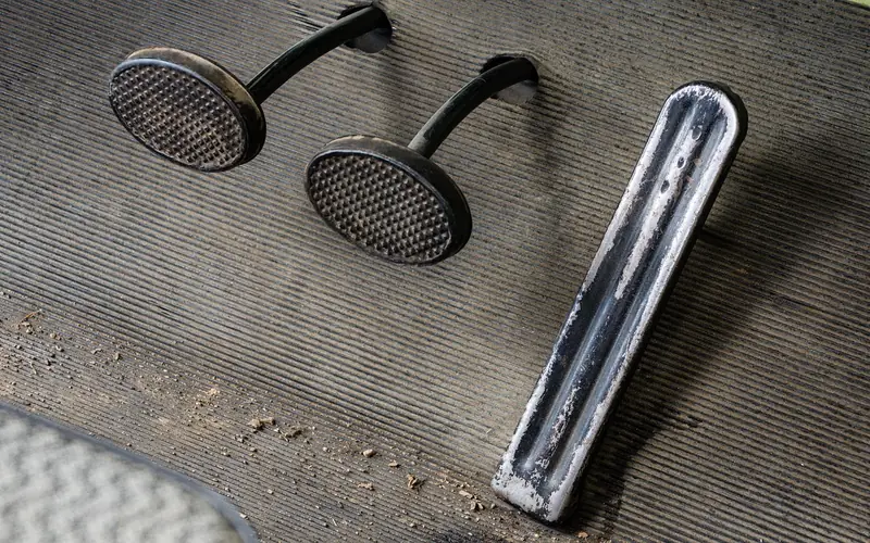 Pedal pads removed from a vehicle