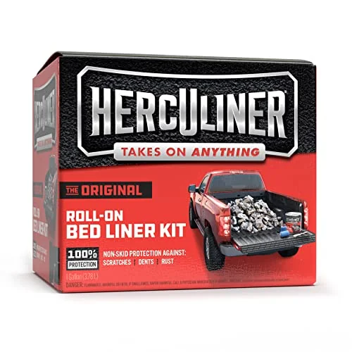 HERCULINER HCL1B8 roll-on truck bed liner kit with rollers and applicator brush HERCULINER HCL1B8 roll-on truck bed liner kit with rollers and applicator brush