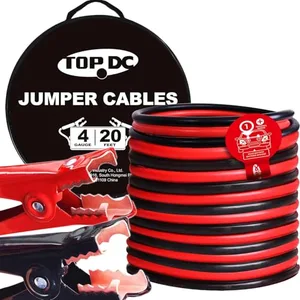 TOPDC 4 Gauge 20 Feet Heavy Duty Jumper Cables