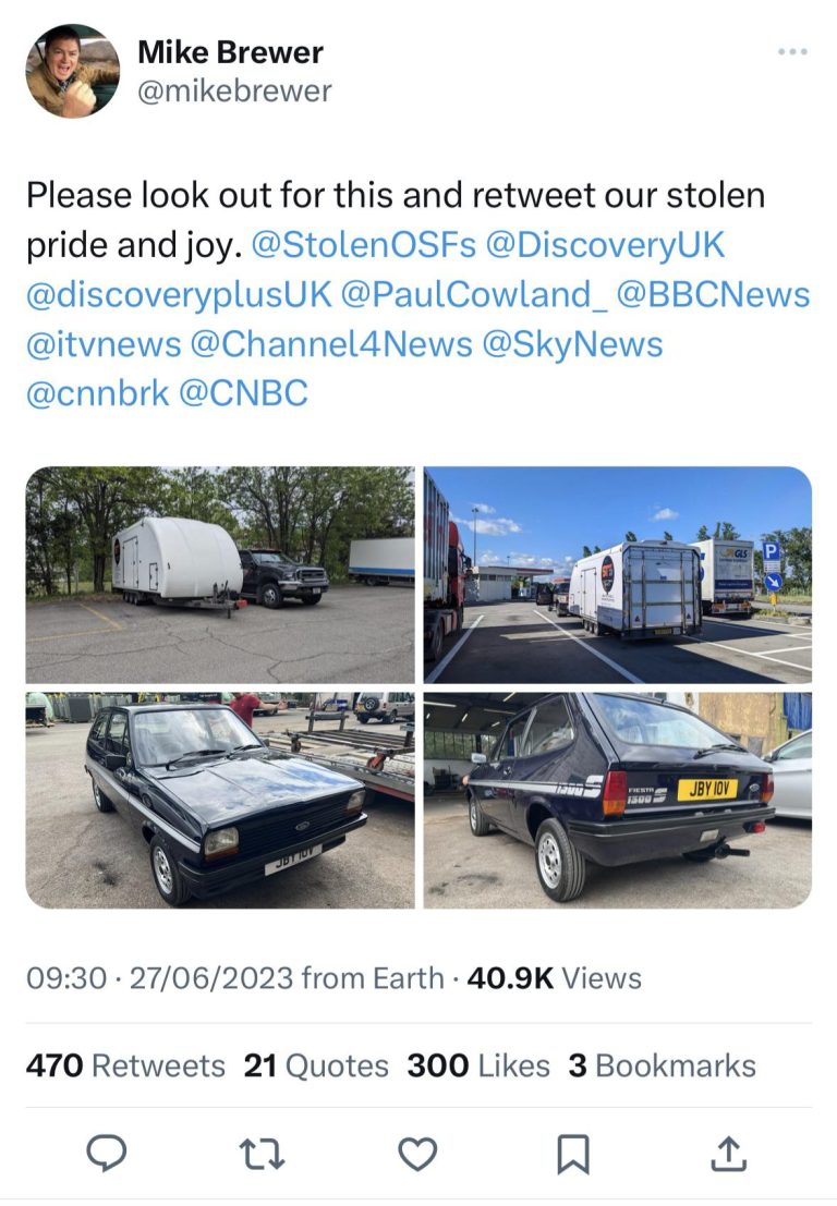 Wheeler Dealers Car Stolen