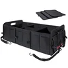 AUTOARK collapsible car trunk organizer with straps, black
