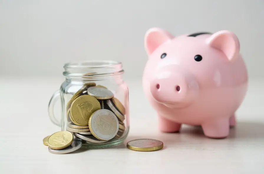 An emergency savings jar and piggy bank, important to protect before paying cash for a car