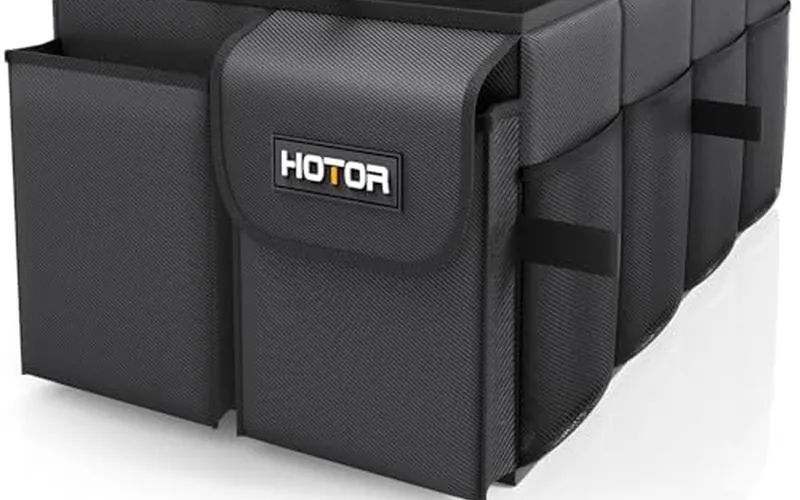 HOTOR foldable trunk organizer with two compartments for car accessories